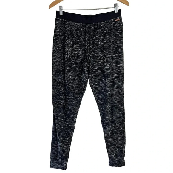 Danskin Black and White Marled Sweatpants Size Small Elastic Logo Waistband Soft - Picture 1 of 7